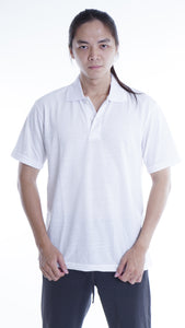 NICE SHORT SLEEVE WAFEL POLO T-SHIRT SJ00 WHITE